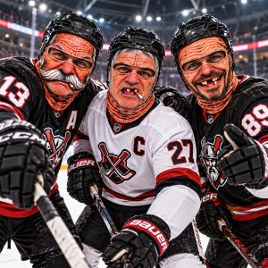 Funny Old Man Face Ski Mask – 3D Hockey Balaclava for Hockey Fans